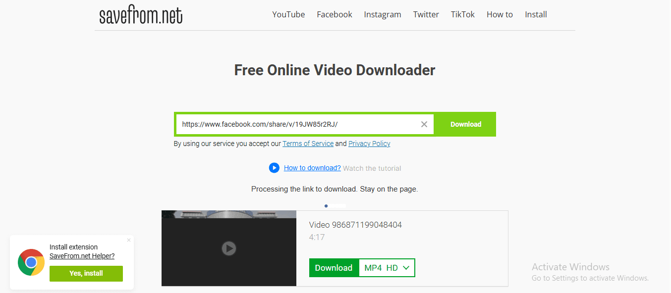 Paste the URL into the provided field